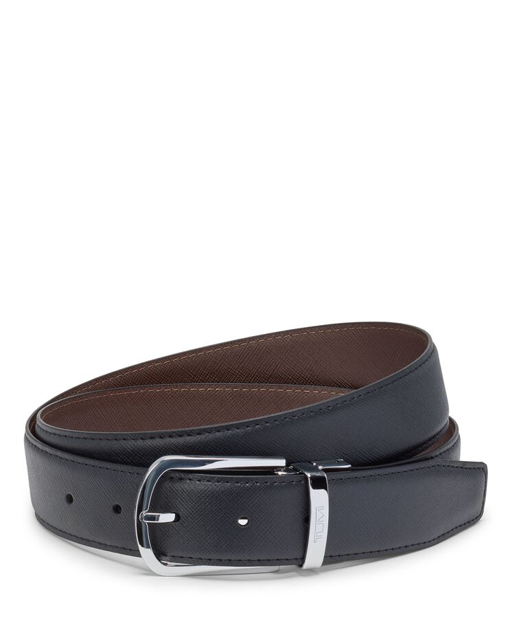 Horseshoe buckle Reversible Saffiano Leather Belt 35mm &ndash; One Size 44  hi-res | TUMI
