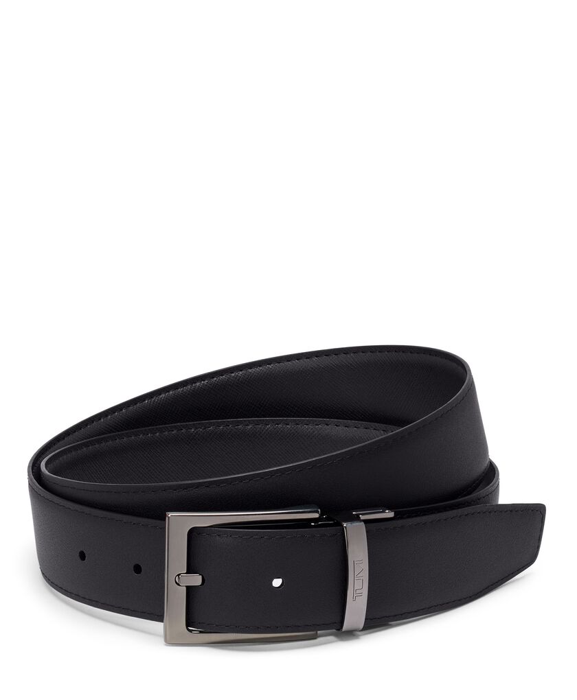 Rectangular Reversible Saffiano/Smooth Leather Belt 35mm &ndash; One Size 44  hi-res | TUMI