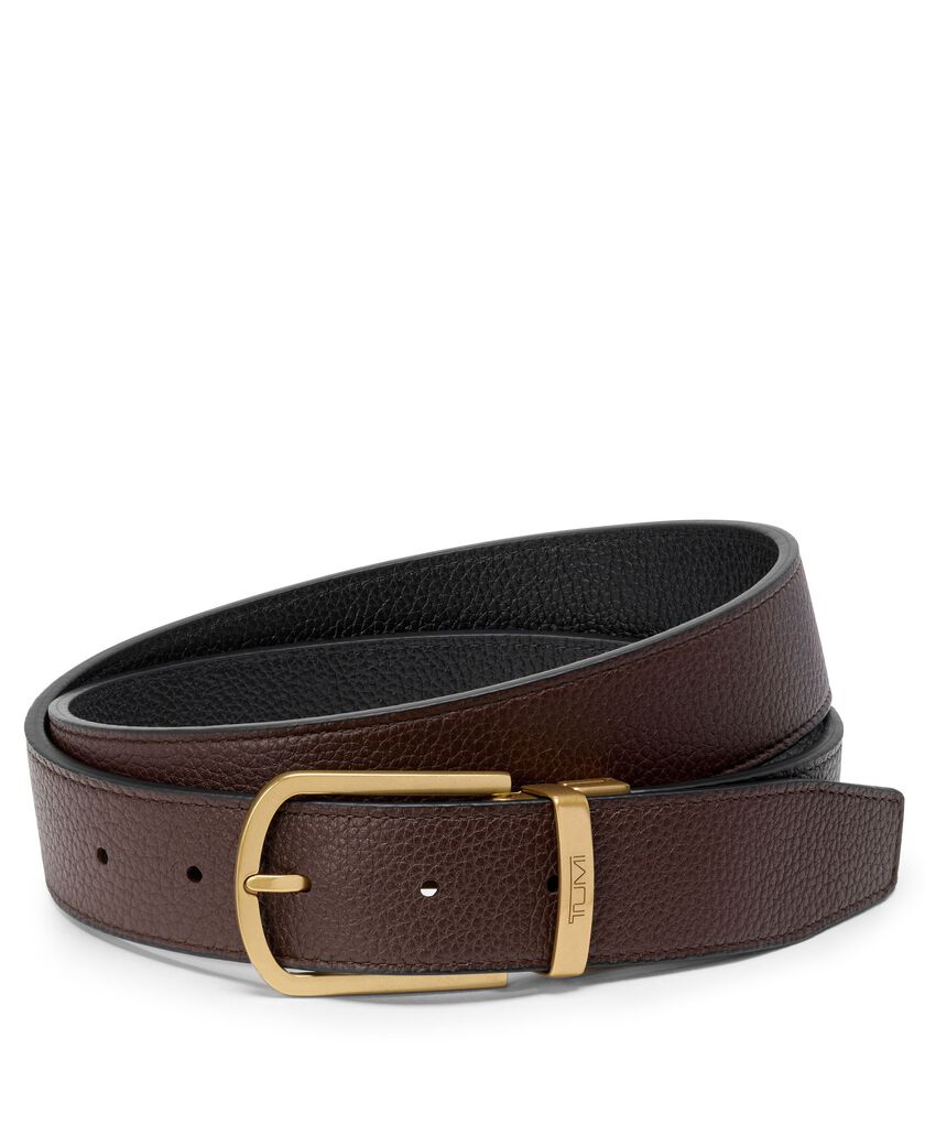 Horseshoe buckle Reversible Pebbled Leather Belt 35mm &ndash; One Size 44  hi-res | TUMI