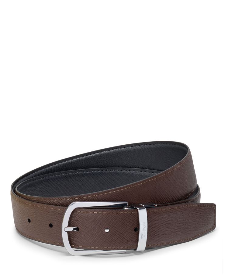 Horseshoe buckle Reversible Saffiano Leather Belt 35mm &ndash; One Size 44  hi-res | TUMI