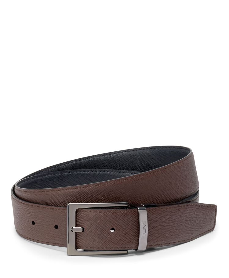Rectangular Reversible Saffiano Leather Belt 35mm &ndash; One Size 44  hi-res | TUMI