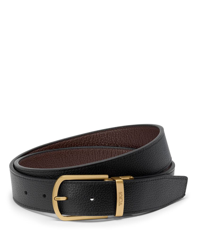 Horseshoe buckle Reversible Pebbled Leather Belt 35mm &ndash; One Size 44  hi-res | TUMI