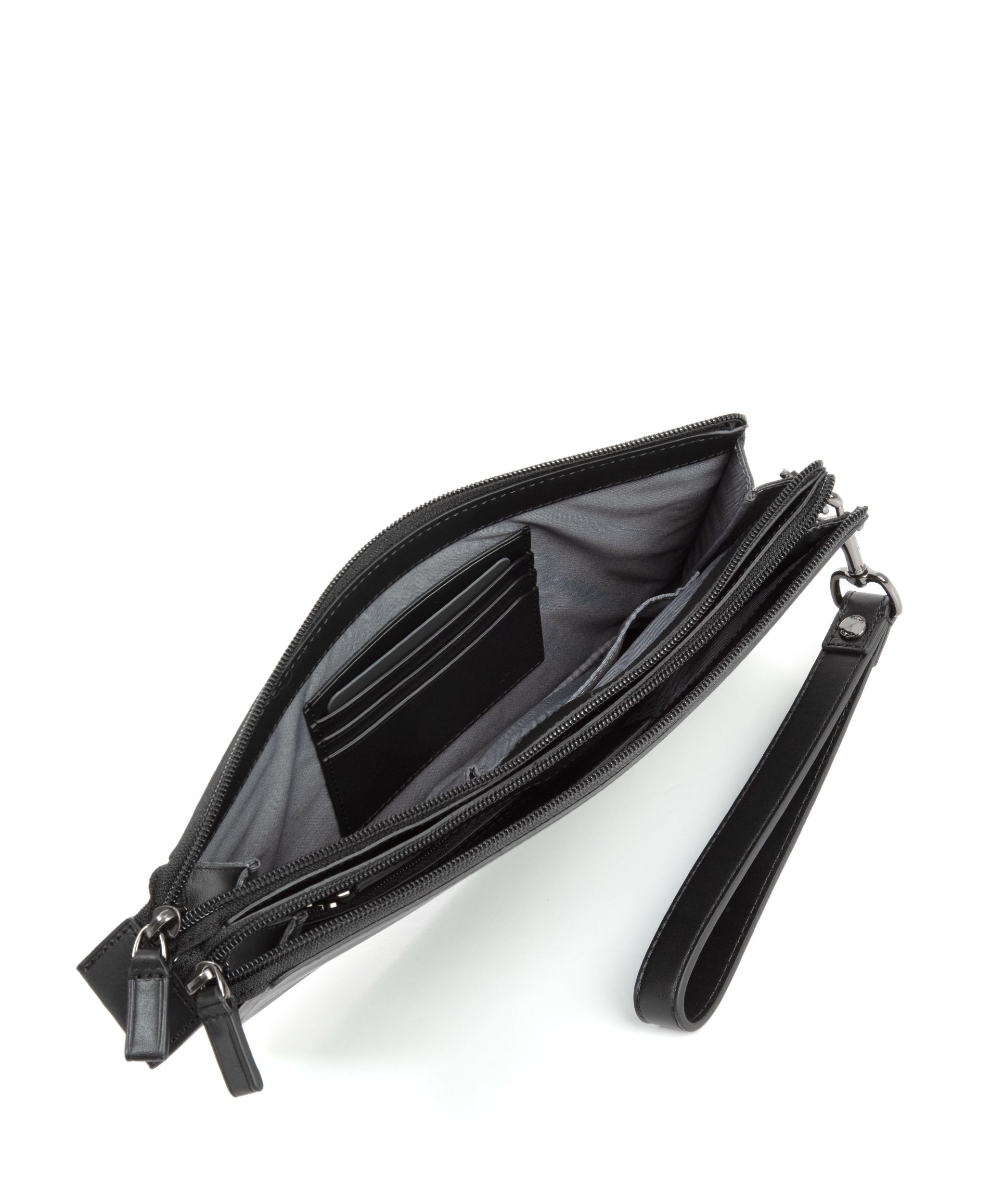 Tumi double zip envelope clutch discount
