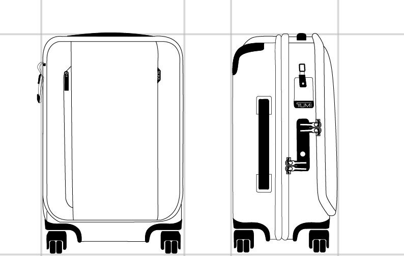 INTL DUAL ACCESS 4WHL C/O Black - dimension | Tumi Thailand