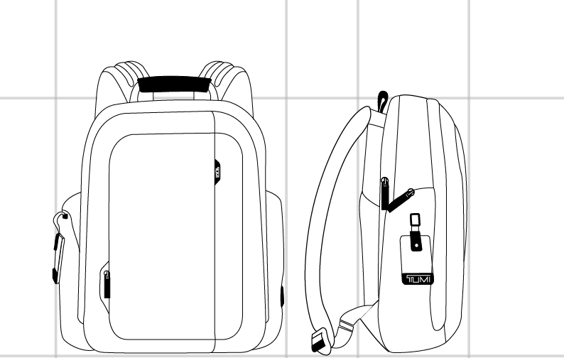LARSON BACKPACK Black - dimension | Tumi Thailand