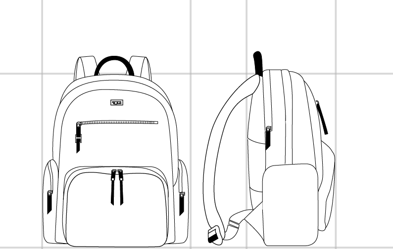 CARSON BACKPACK Black - dimension | Tumi Thailand