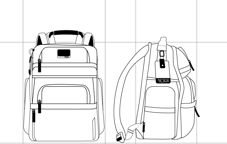 TUMI BRIEF PACK Black - dimension | Tumi Thailand