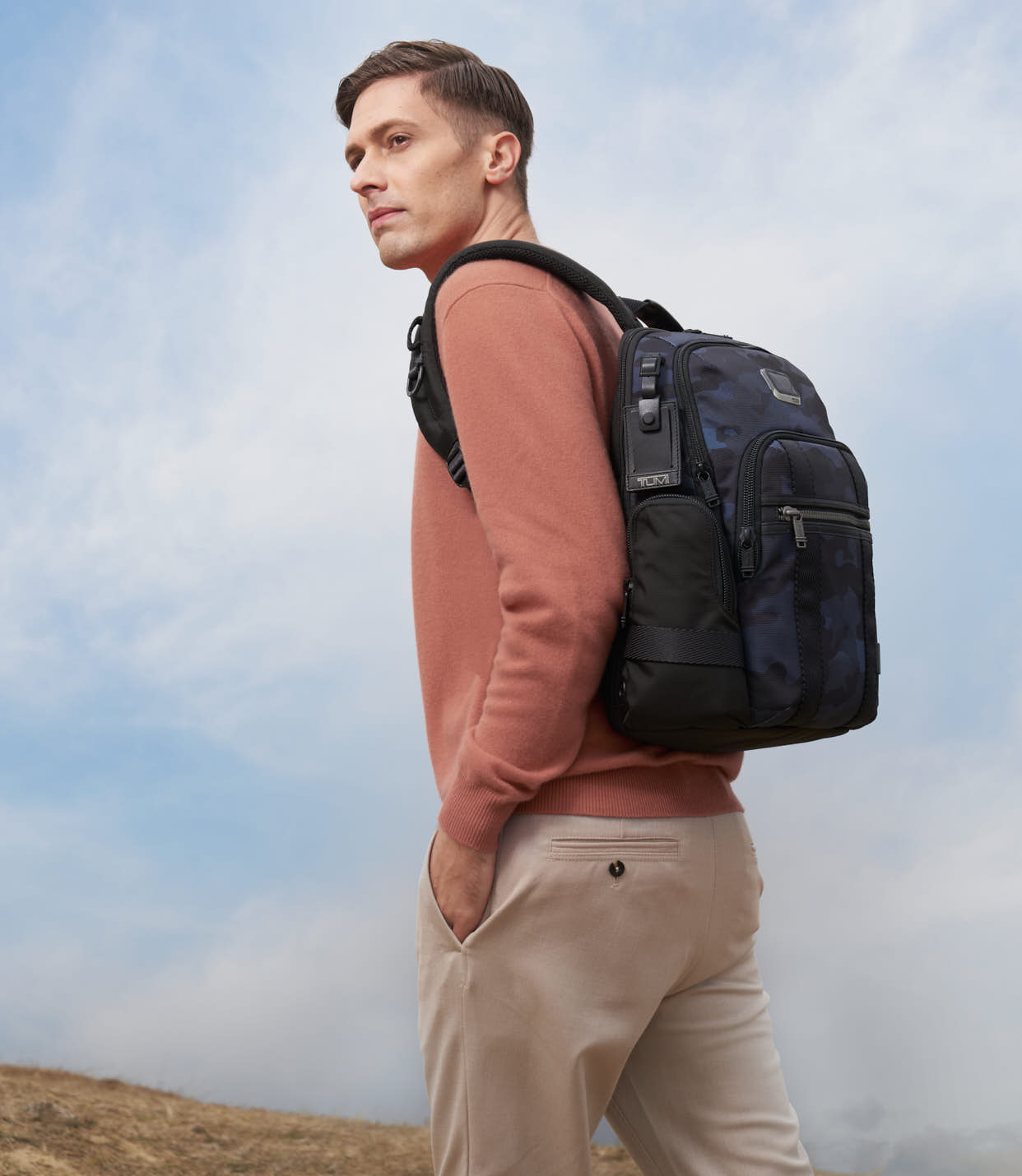 NORMAN BACKPACK Navy Camouflage - lifestyle | Tumi Thailand